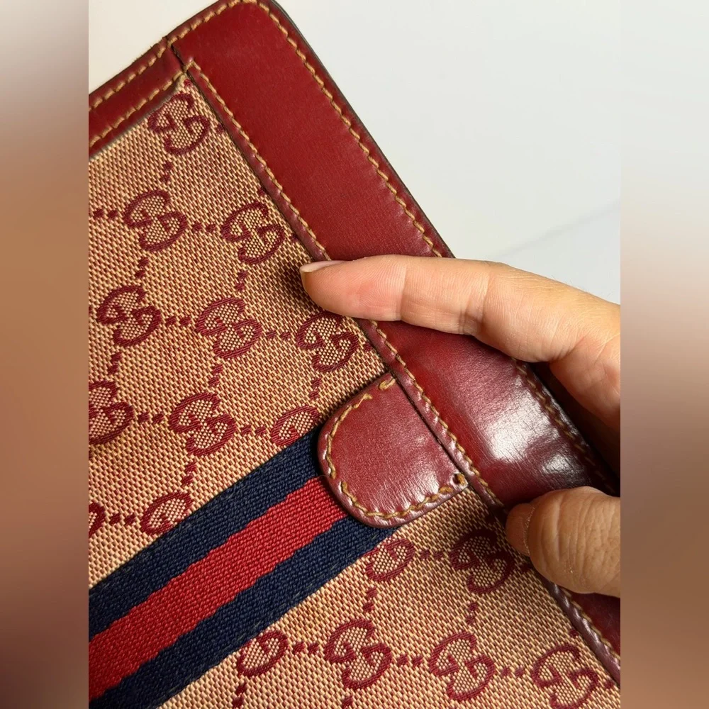 Vintage Gucci Parfums GG Monogram Red Clutch Bag